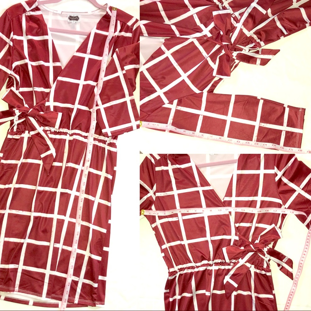 Red Wrap Dress, Small, EUC,🌟 - Picture 4 of 7